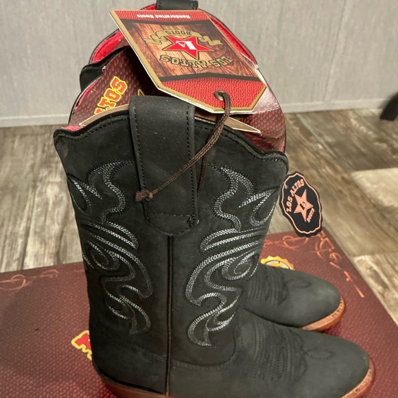 NWT Los Altos Black Leather Western Boots Size 6 - Picture 10 of 16